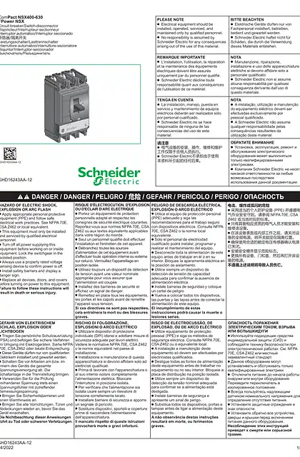 schneider施耐德ComPact NSX400-630 - 断路器_隔离开关 - 说明页